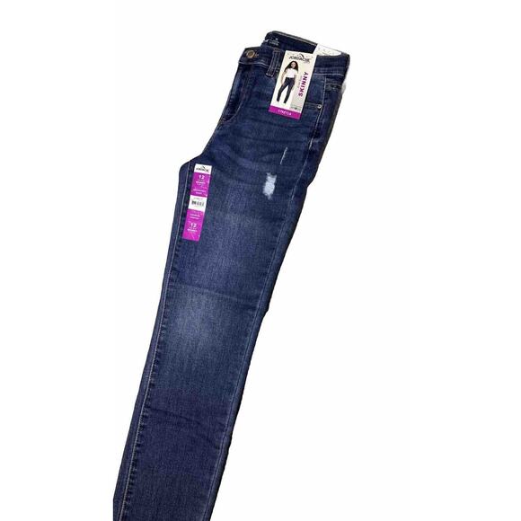 Lot Of 4 JORDACHE GIRLS JEANS Sz 12 SKINNY & Bootcut BLUE Button Zipper Snap - Picture 13 of 16